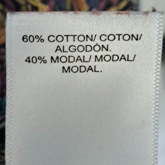 Lucky Brand Blue Multicolor Paisley Print Split Tail Women's 2X Short Sleeve - Picture 8 of 9